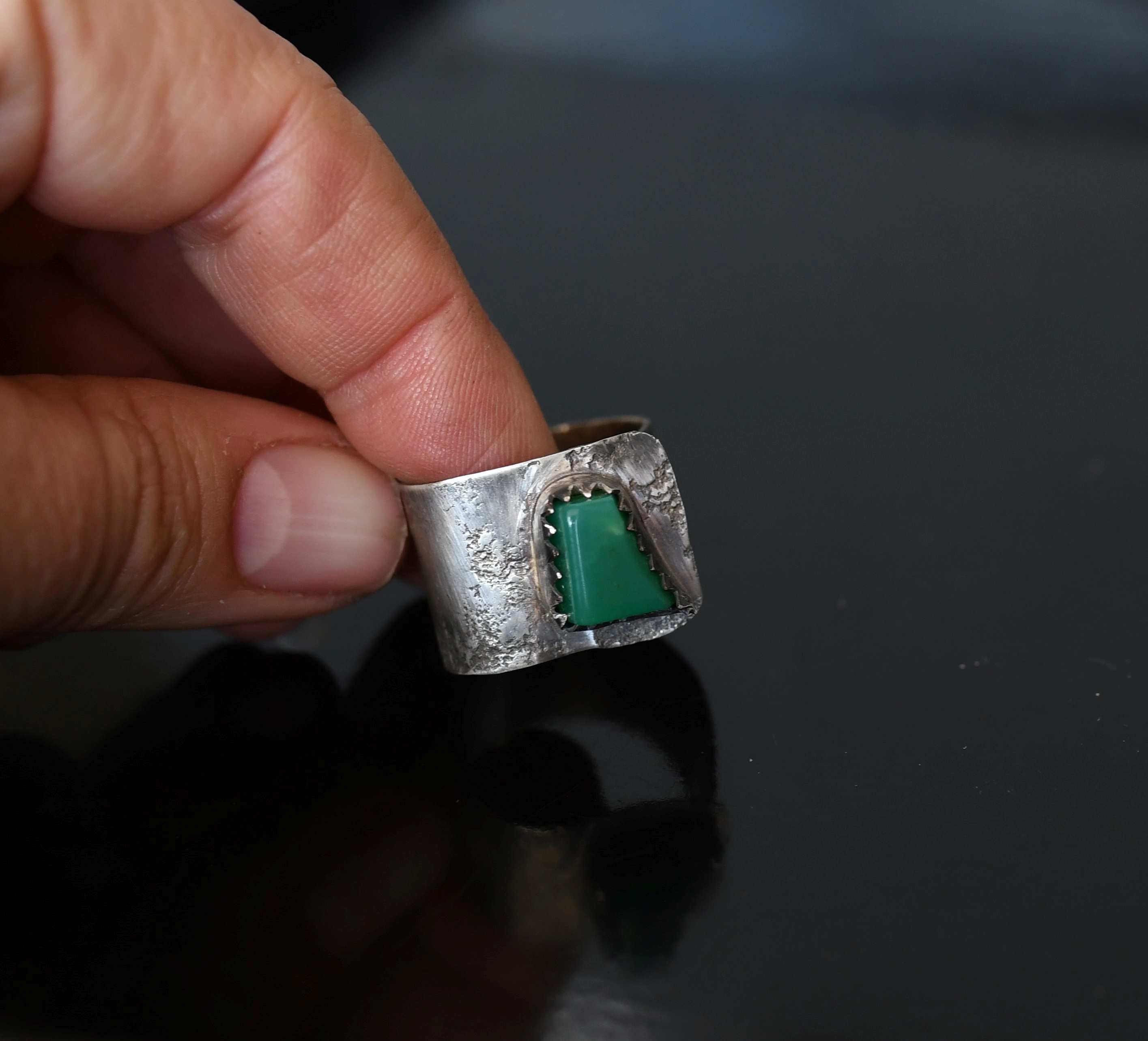 Chrysoprase Silver Ring I