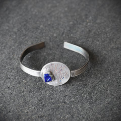 Through the Trees Lapis Lazuli and silver cuff bracelet