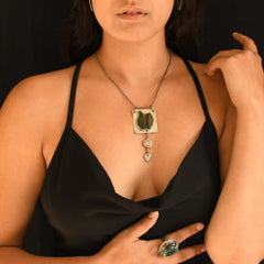 Going into the Wild Jade Silver Necklace