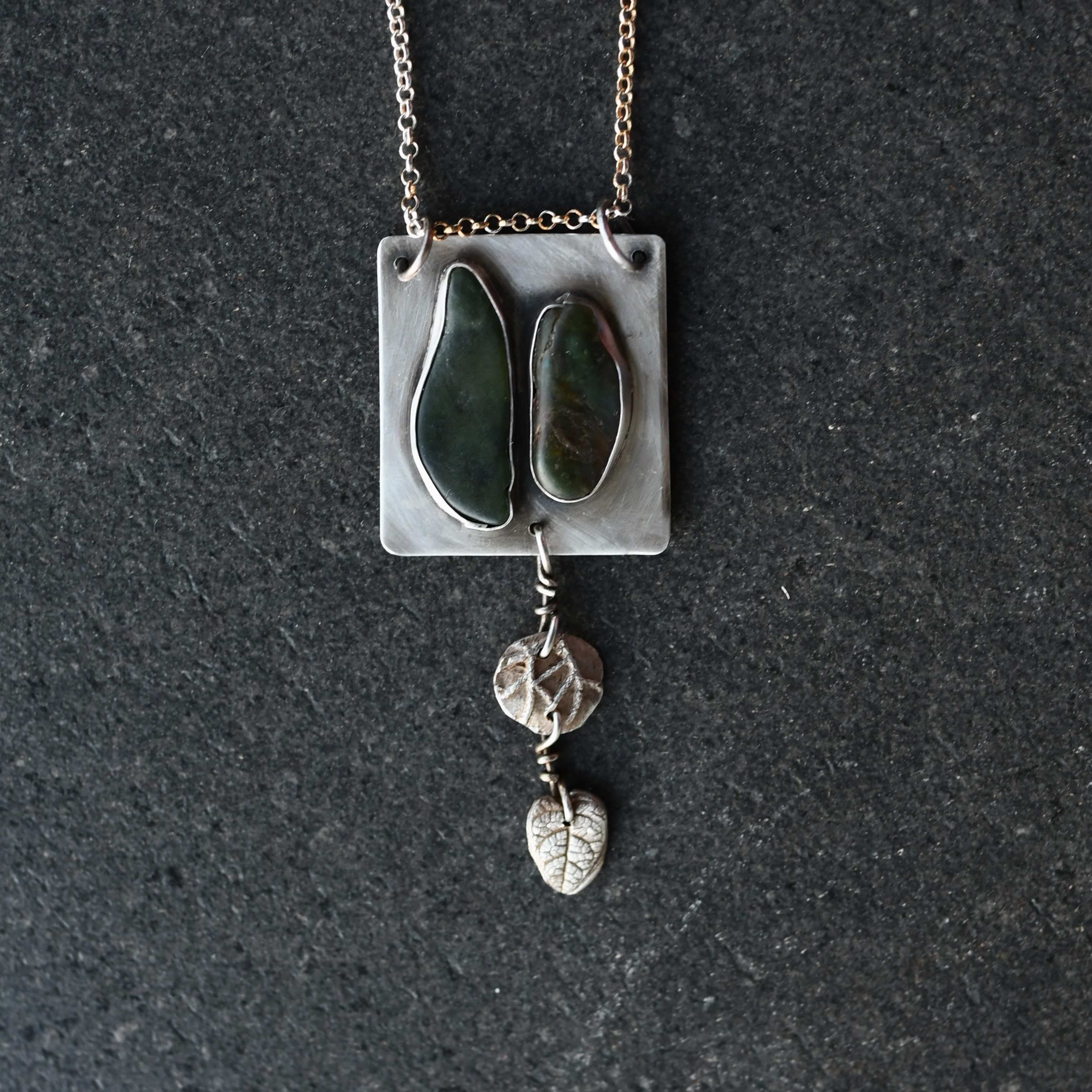 Going into the Wild Jade Silver Necklace