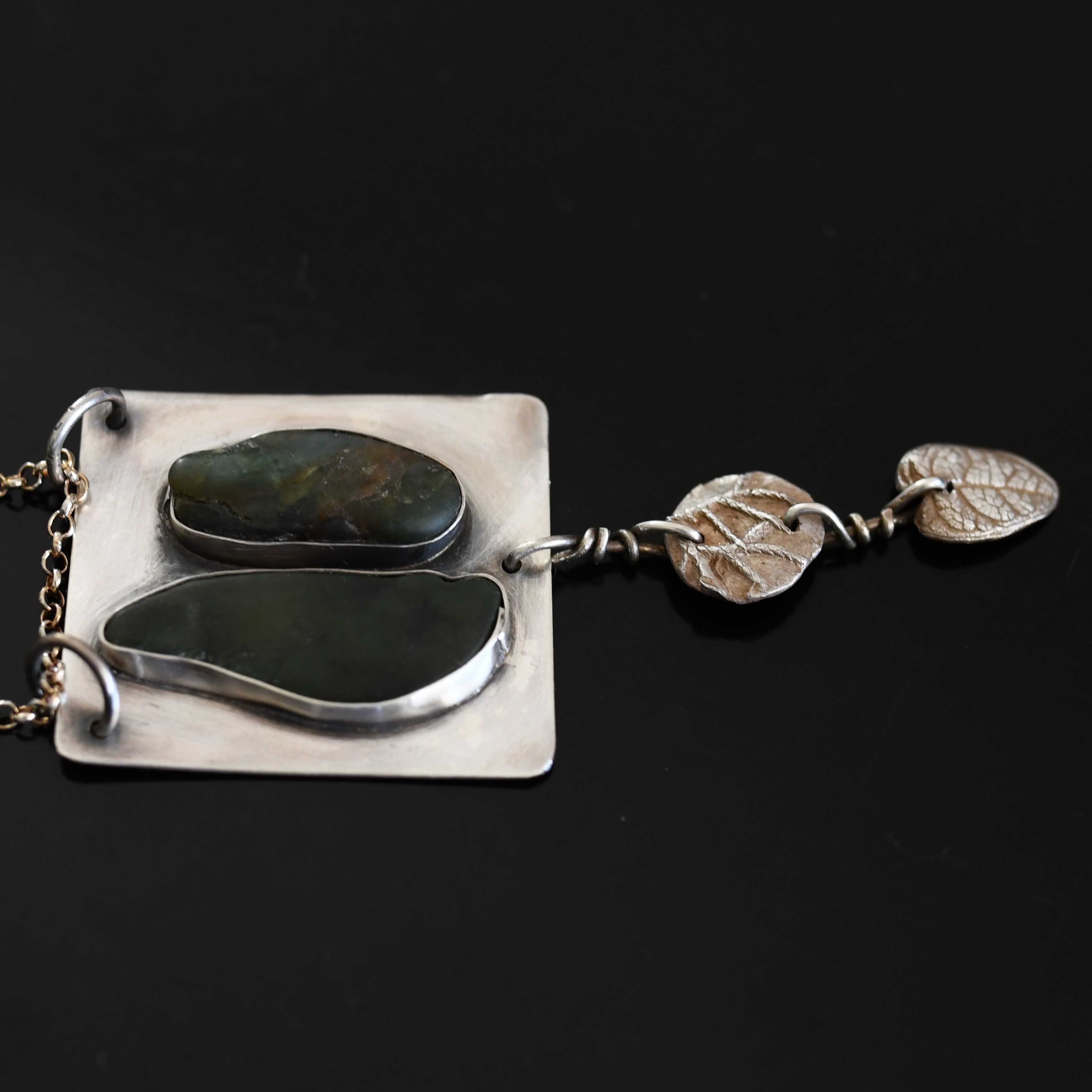 Going into the Wild Jade Silver Necklace