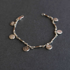 Silver Rustic Pebble Charm Bracelet